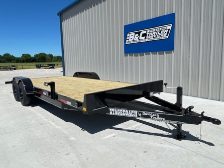 New 2025 DAVIDSON 83X20 BUMPER PULL WOOD FLOOR CAR HAULER W/ SLIDEOUT RAMPS ,2' DOVE (2) 5200lb AXLES, GVWR 9900#