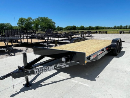 New 2025 DAVIDSON 83X20 BUMPER PULL WOOD FLOOR CAR HAULER W/ SLIDEOUT RAMPS ,2' DOVE (2) 5200lb AXLES, GVWR 9900#