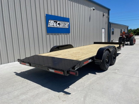 New 2025 DAVIDSON 83X20 BUMPER PULL WOOD FLOOR CAR HAULER W/ SLIDEOUT RAMPS ,2' DOVE (2) 5200lb AXLES, GVWR 9900#