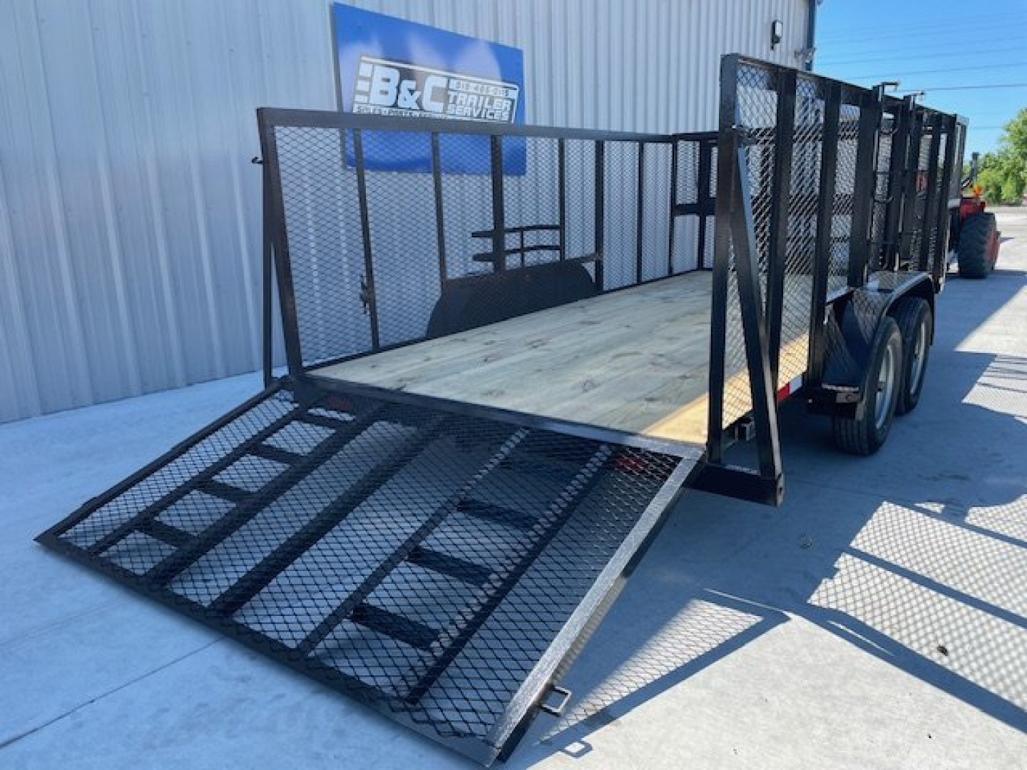 New 2025 C&M 82X14 SINGLE AXLE LANDSCAPE W/ 4' WALLS & GATE