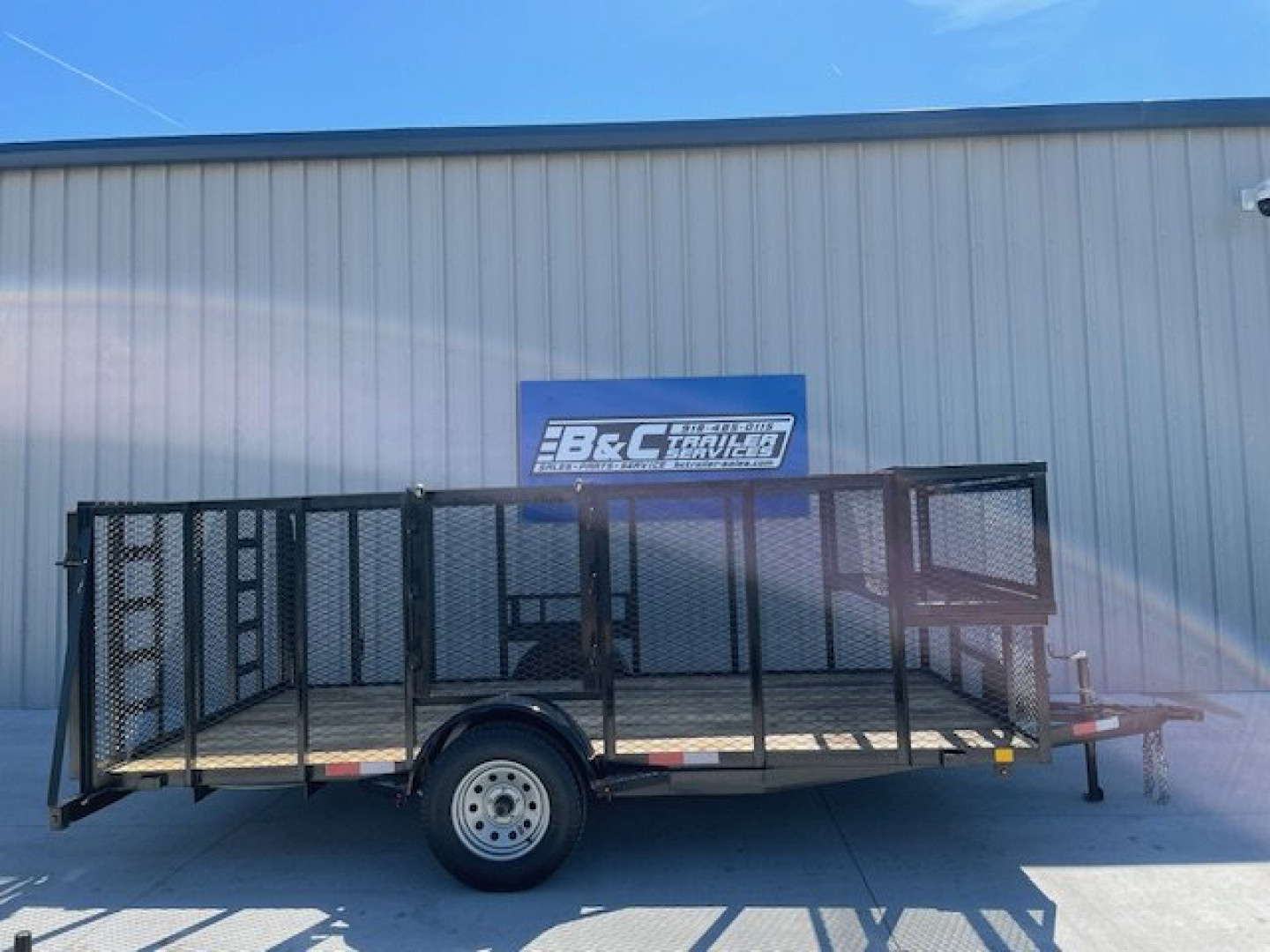 New 2025 C&M 82X14 SINGLE AXLE LANDSCAPE W/ 4' WALLS & GATE