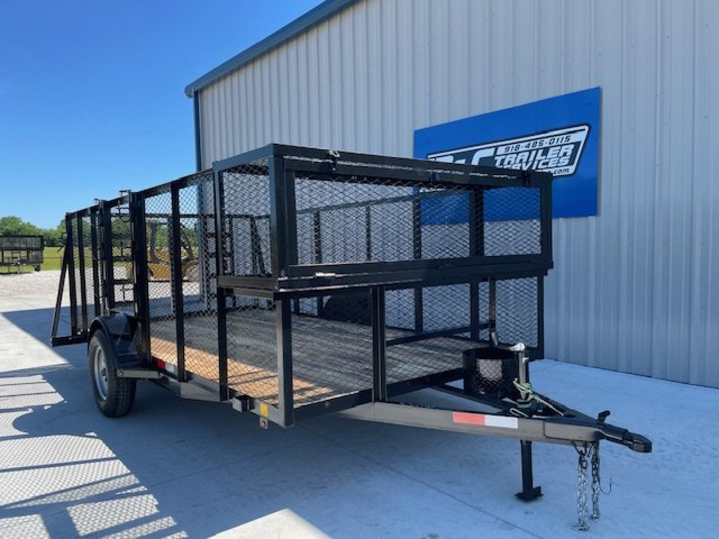 New 2025 C&M 82X14 SINGLE AXLE LANDSCAPE W/ 4' WALLS & GATE