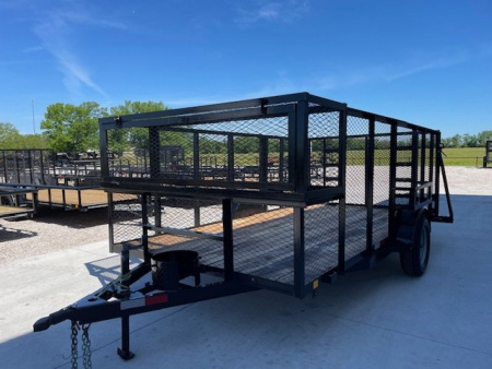 New 2025 C&M 82X14 SINGLE AXLE LANDSCAPE W/ 4' WALLS & GATE