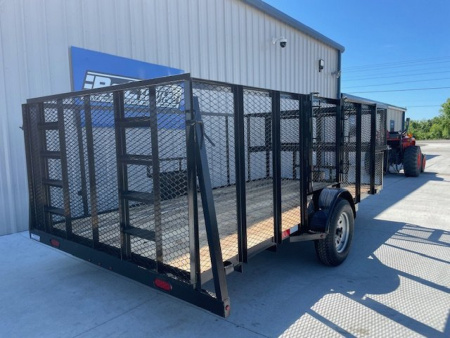 New 2025 C&M 82X14 SINGLE AXLE LANDSCAPE W/ 4' WALLS & GATE