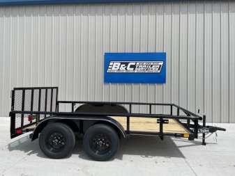 New 2025 DAVIDSON 83X12 (2)TANDEM AXLE PIPE TOP UTILITY W/36  GATE, DOVETAIL