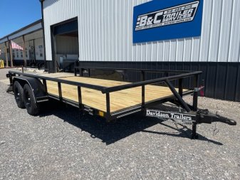 New 2025 DAVIDSON 83X18 TANDEM (2)AXLE PIPE TOP UTILITY TRAILER W/4' GATE