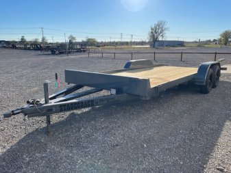 New 2025 DAVIDSON 83X18 TANDEM AXLE WOOD FLOOR CAR HAULER W/ PULL OUT RAMPS,WOOD DOVE TAIL