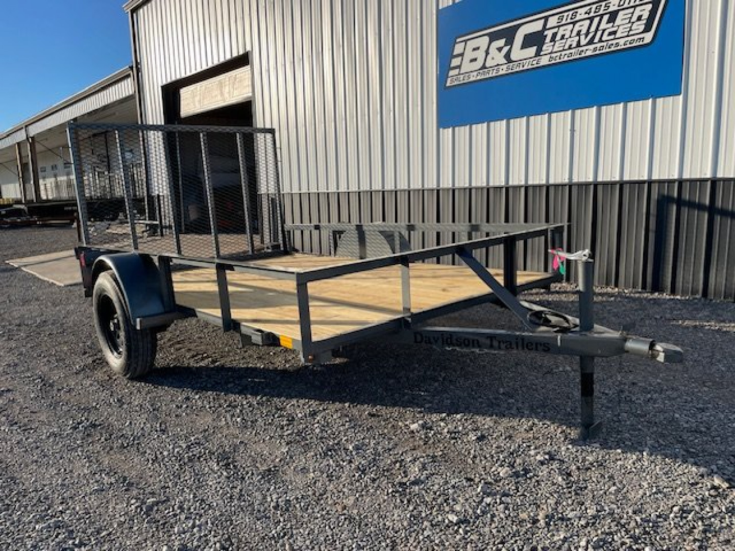 New 2025 DAVIDSON 72X10 SINGLE AXLE ANGLE TOP UTILITY W/4' GATE
