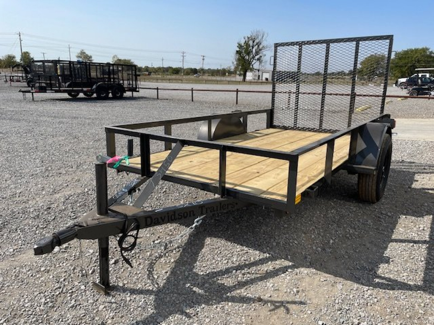 New 2025 DAVIDSON 5X10 (1) SINGLE AXLE ANGLE TOP UTILITY W/ 4' GATE