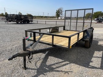 New 2025 DAVIDSON 5X10 (1) SINGLE AXLE ANGLE TOP UTILITY W/ 4' GATE