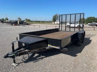 New 2024 DOOLITTLE 84X14 TANDEM AXLE UTILITY W/5' GATE, 15" WALLS