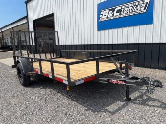 New 2024 LONGHORN 77X12 SINGLE (1)AXLE UTILITY W/4' GATE