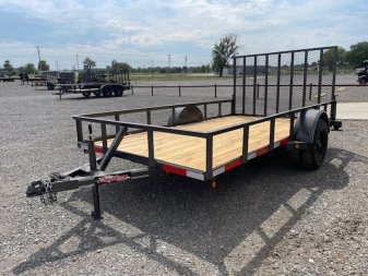 New 2024 LONGHORN 77X12 SINGLE (1)AXLE UTILITY W/4' GATE