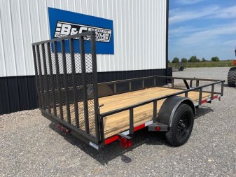 New 2024 LONGHORN 77X12 SINGLE (1)AXLE UTILITY W/4' GATE
