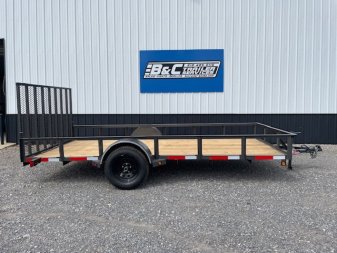 New 2024 LONGHORN 77X14 SINGLE (1)AXLE UTILITY W/4' GATE