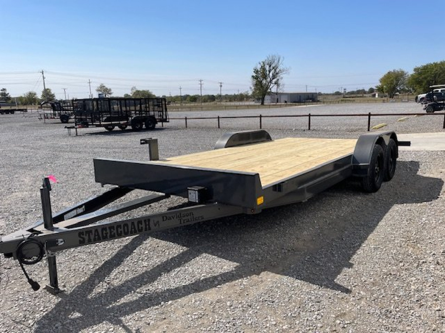 New 2025 DAVIDSON 83X18 16+2 TANDEM (2)AXLE CAR HAULER W/ PO RAMPS, 2' DIAMOND PLATE DOVE