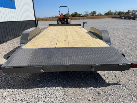 New 2025 DAVIDSON 83X18 16+2 TANDEM (2)AXLE CAR HAULER W/ PO RAMPS, 2' DIAMOND PLATE DOVE