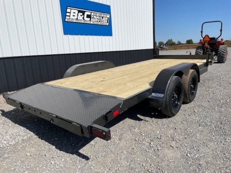 New 2025 DAVIDSON 83X18 16+2 TANDEM (2)AXLE CAR HAULER W/ PO RAMPS, 2' DIAMOND PLATE DOVE