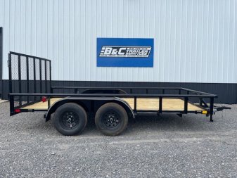 New 2024 DAVIDSON 83X14 TANDEM AXLE PIPE TOP UTILITY W/4' GATE