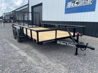 New 2024 DAVIDSON 83X14 TANDEM AXLE PIPE TOP UTILITY W/4' GATE