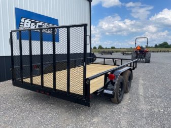New 2024 DAVIDSON 83X14 TANDEM AXLE PIPE TOP UTILITY W/4' GATE