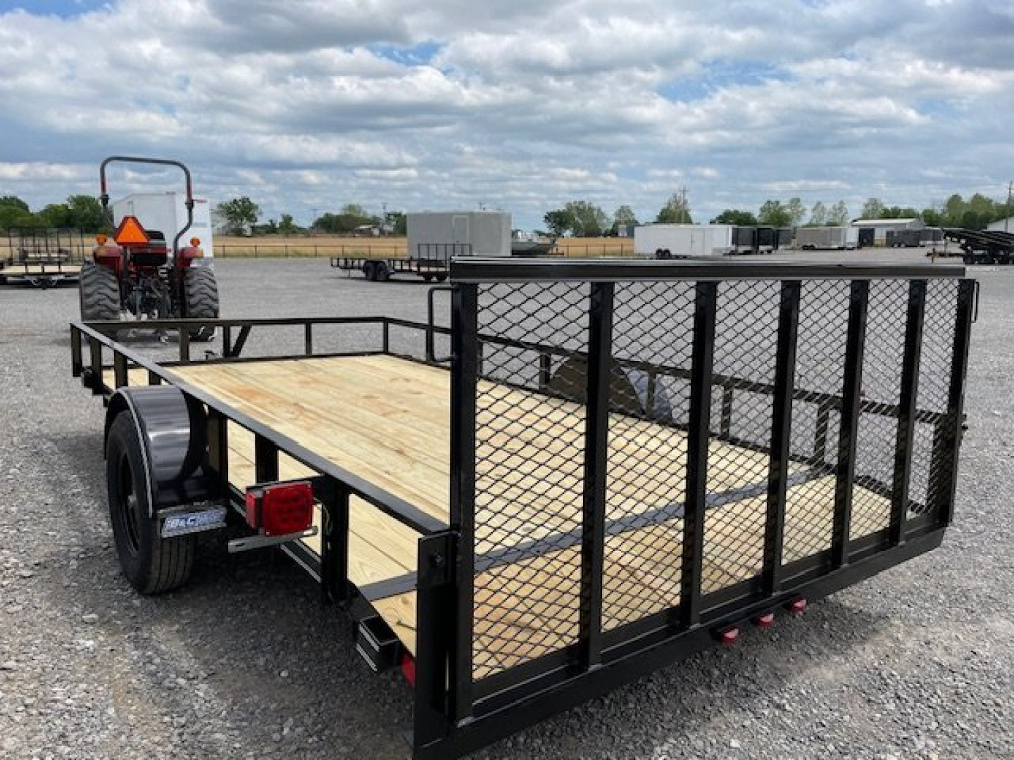New 2024 DAVIDSON 83X14 (1)SINGLE AXLE ANGLE TOP UTILITY W/36" GATE, 2' DOVE TAIL