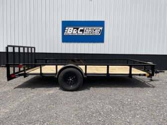 New 2024 DAVIDSON 83X14 (1)SINGLE AXLE ANGLE TOP UTILITY W/36" GATE, 2' DOVE TAIL