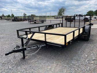 New 2024 DAVIDSON 83X14 (1)SINGLE AXLE ANGLE TOP UTILITY W/36" GATE, 2' DOVE TAIL