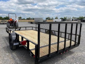 New 2024 DAVIDSON 83X14 (1)SINGLE AXLE ANGLE TOP UTILITY W/36" GATE, 2' DOVE TAIL