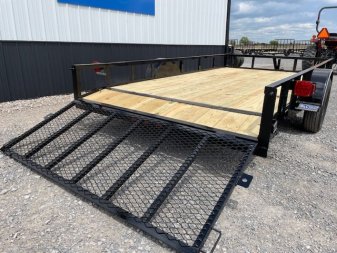 New 2024 DAVIDSON 83X14 (1)SINGLE AXLE ANGLE TOP UTILITY W/36" GATE, 2' DOVE TAIL