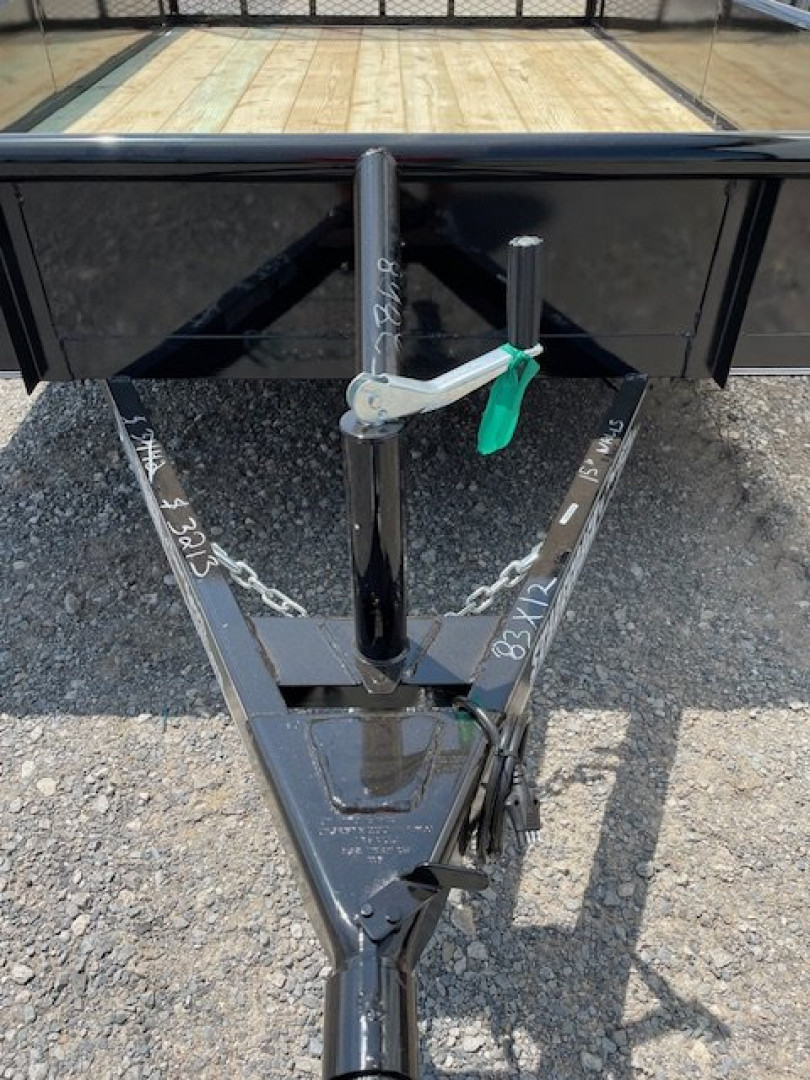 New 2024 DAVIDSON 83X12 PIPE TOP (1)SINGLE AXLE UTILITY W/4' GATE, 15" SOLID STEEL WALLS
