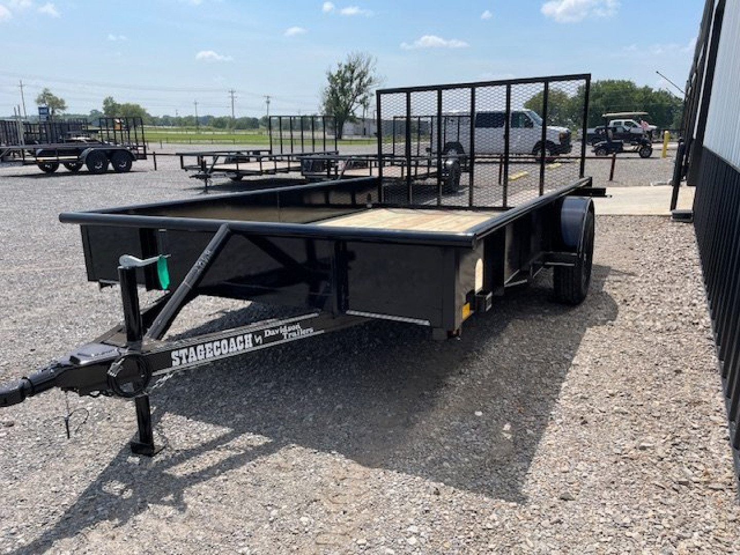 New 2024 DAVIDSON 83X12 PIPE TOP (1)SINGLE AXLE UTILITY W/4' GATE, 15" SOLID STEEL WALLS