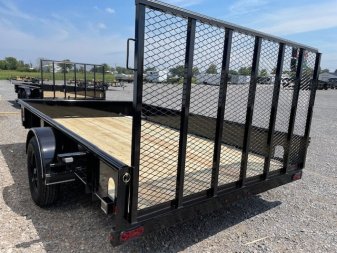 New 2024 DAVIDSON 83X12 PIPE TOP (1)SINGLE AXLE UTILITY W/4' GATE, 15" SOLID STEEL WALLS