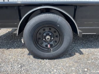 New 2024 DAVIDSON 83X12 PIPE TOP (1)SINGLE AXLE UTILITY W/4' GATE, 15" SOLID STEEL WALLS
