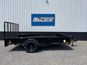 New 2024 DAVIDSON 83X12 PIPE TOP (1)SINGLE AXLE UTILITY W/4' GATE, 15" SOLID STEEL WALLS