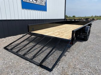 New 2024 DAVIDSON 83X12 PIPE TOP (1)SINGLE AXLE UTILITY W/4' GATE, 15" SOLID STEEL WALLS