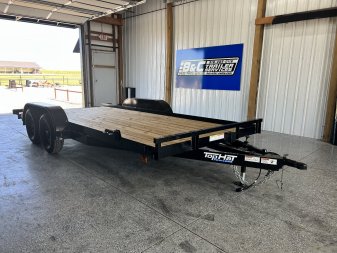 New 2024 TOP HAT 83X18 CAR HAULER W/ 4' RAMPS, 2' DOVETAIL
