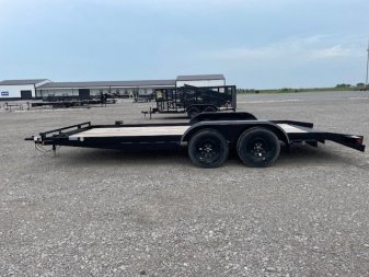 New 2024 TOP HAT 83X18 CAR HAULER W/ 4' RAMPS, 2' DOVETAIL