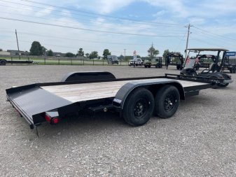 New 2024 TOP HAT 83X18 CAR HAULER W/ 4' RAMPS, 2' DOVETAIL