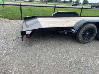 New 2024 TOP HAT 83X18 CAR HAULER W/ 4' RAMPS, 2' DOVETAIL
