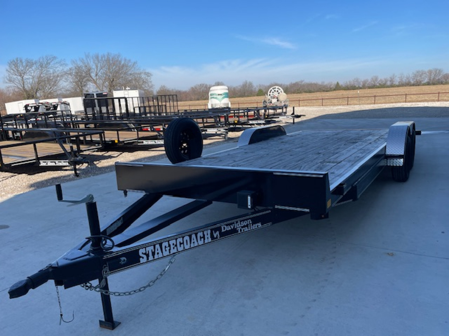 New 2025 DAVIDSON 83X20 CAR HAULER W/ PO RAMPS, WOOD FLOOR, 2' DIAMOND DOVE, TANDEM (2)3500#AXLES
