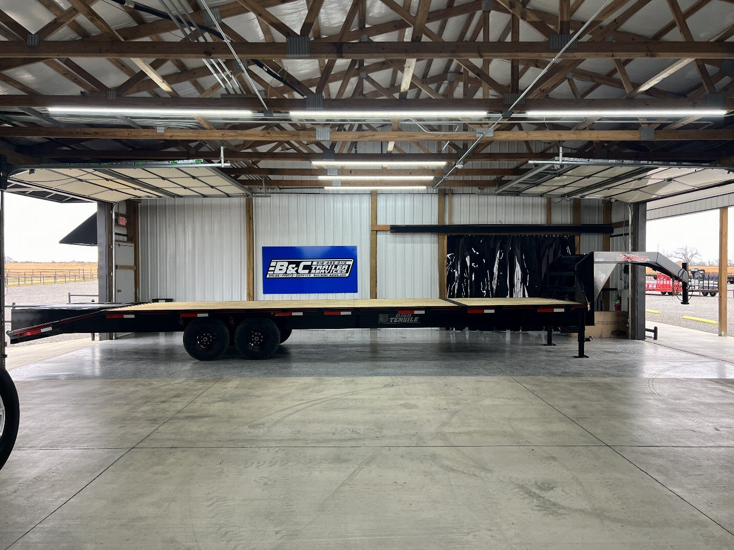 New 2024 LONGHORN 102X25 20+5 TANDEM AXLE GOOSENECK, 7000# AXLES SGL WHEEL W/ RAMPS