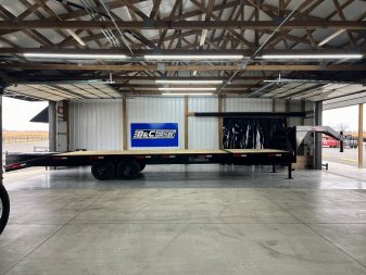 New 2024 LONGHORN 102X25 20+5 TANDEM AXLE GOOSENECK, 7000# AXLES SGL WHEEL W/ RAMPS