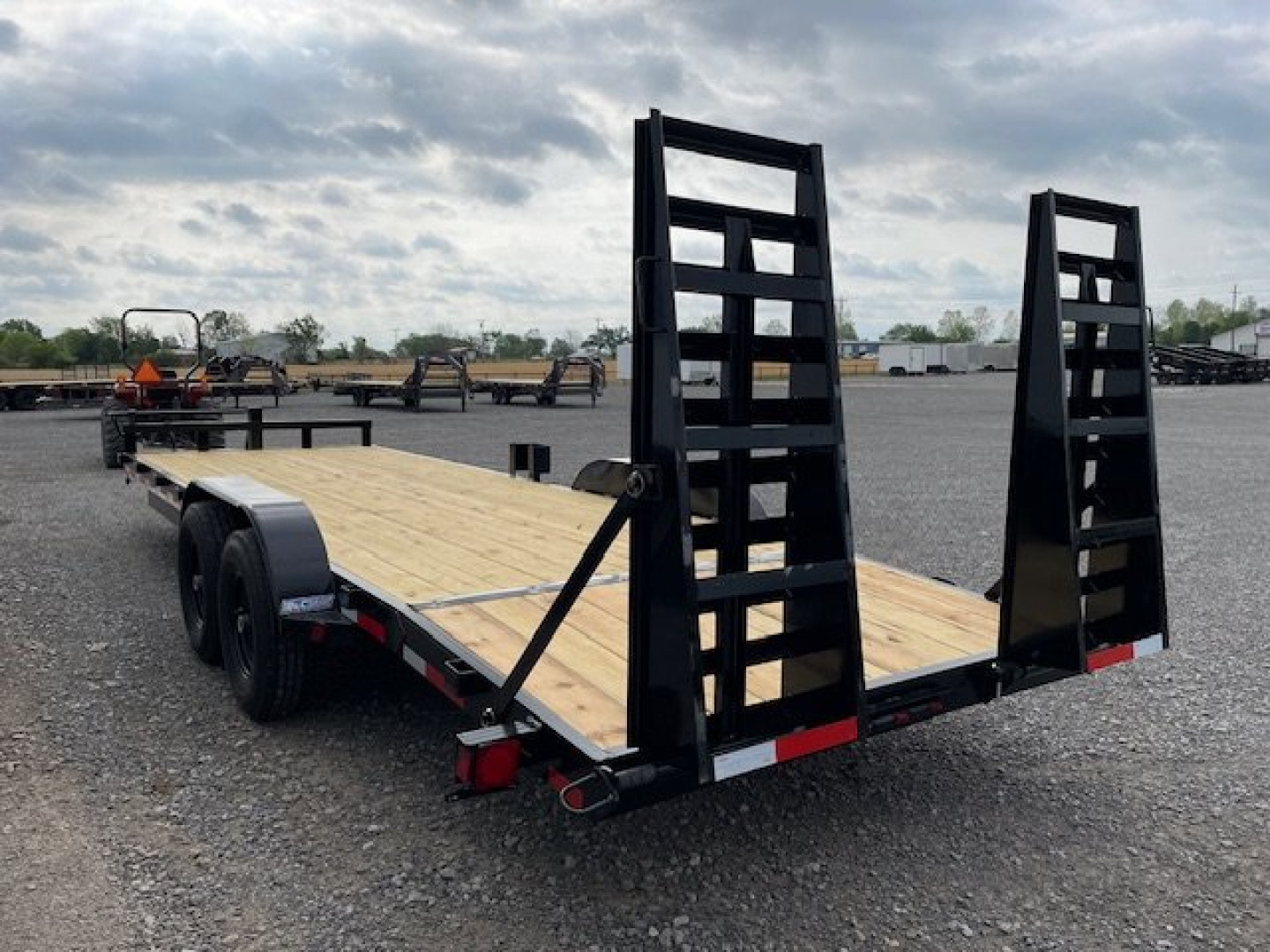 New NEW 2024 LONGHORN 83X24 BUMPER PULL EQUIP HAULER W/ (2) 7,000# TANDEM AXLES 5' FOLD UP DOZER RAMPS
