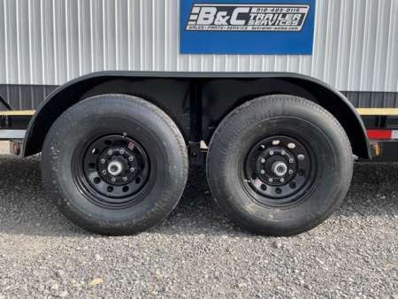 New NEW 2024 LONGHORN 83X24 BUMPER PULL EQUIP HAULER W/ (2) 7,000# TANDEM AXLES 5' FOLD UP DOZER RAMPS