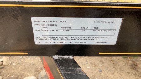 New 2024 P & T Trailers 5x10 Dump Trailer