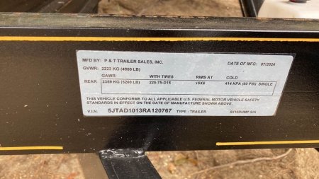 New 2024 P & T Trailers 5x10 Dump Trailer