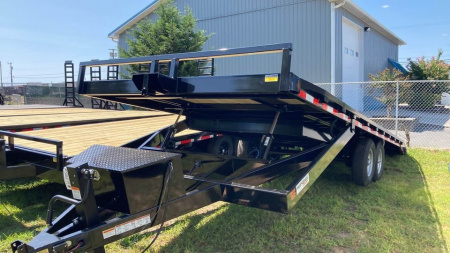 New 2025 Quality Steel and Aluminum 102x20+4 deckover Equipment Trailer