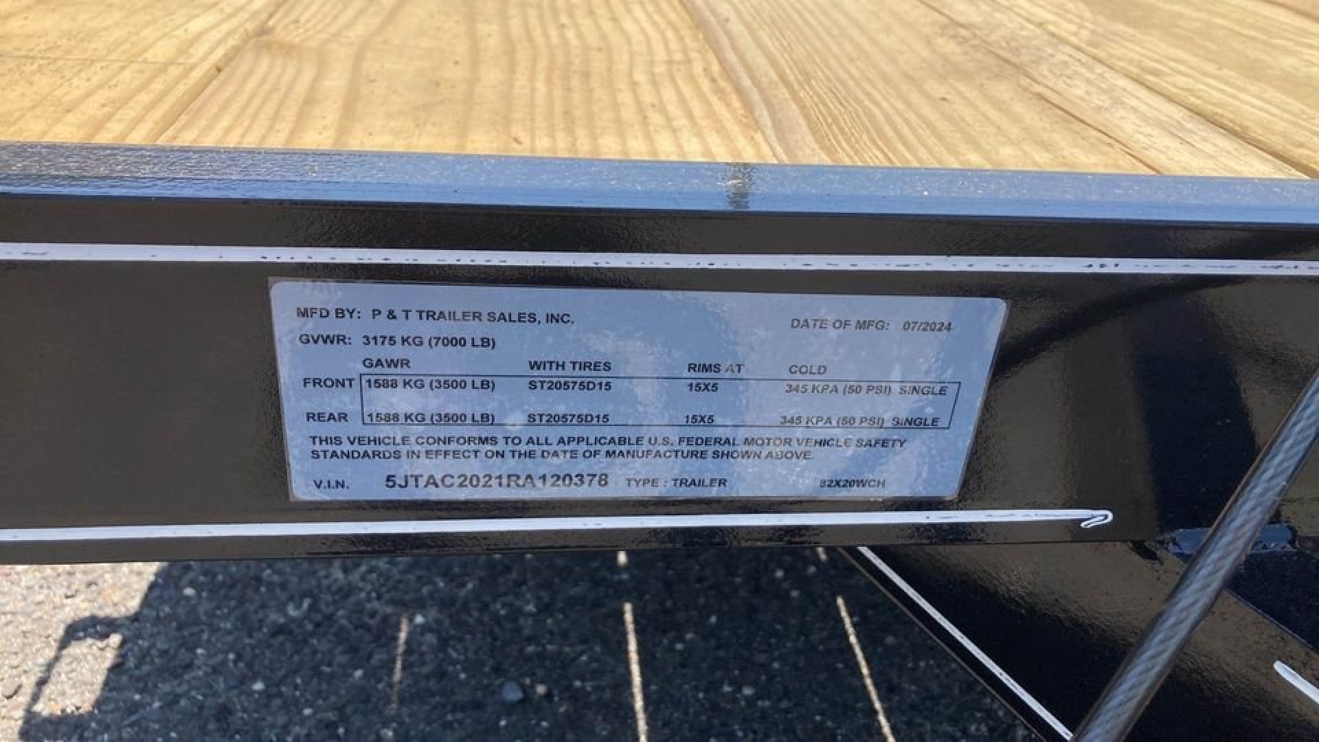 New 2024 P & T TRAILERS 20' wood deck Car / Racing Trailer