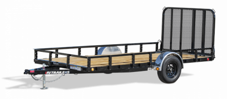 New 2024 PJ Trailers 12' x 83" U8 Channel Utility Trailer w/ Side Mount ATV Ramps